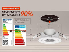 6kos Vgradni LED reflektorji 4.5W, 3000K, IP65, Ø68mm