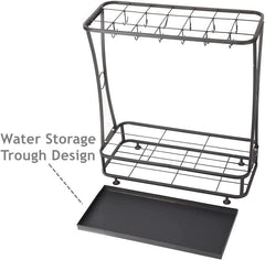 BIMITI kovinsko stojalo za dežnike s posodo za kapljanje