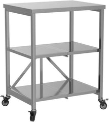 AMSXNOO 3-nivojski zložljiv servirni voziček na kolesih