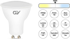 GU10 LED zatemnjiva nevtralno bela žarnica, 7 W, 4000 K, 600 lm, 6 kos