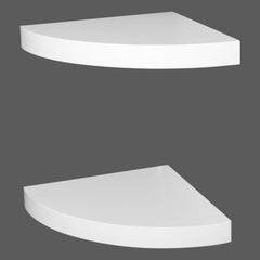 2-delni komplet belih kotnih visečih polic