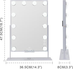 Kozmetično ogledalo z LED lučmi in brezžičnim polnjenjem 30×41 cm