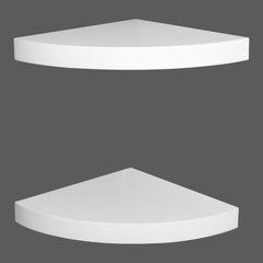 2-delni komplet belih kotnih visečih polic