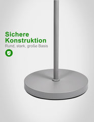 Siva stoječa LED svetilka z bralno lučko in daljincem