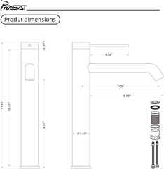 Visoka armatura za umivalnik brušeno zlato