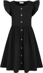 Dekliška Poletna Obleka z Volančastimi Rokavi