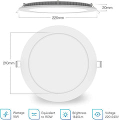 225mm LEDvgradni reflektor, 18 W, 16 milijonov barv, Dimmable