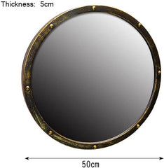 Retro Okroglo Stensko Ogledalo