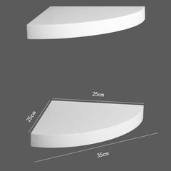 2-delni komplet belih kotnih visečih polic