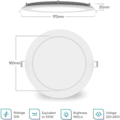 170mm vgradna svetilka RGB 12 W z Wi-Fi