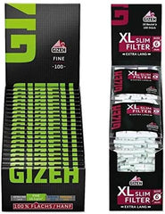 GIZEH Set Papirčkov iz konoplje in XL Slim Filtrov za zvijanje tobaka - 20 kosov