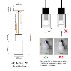 OUGLRES Viseča svetilka v vintage retro industrijskem slogu