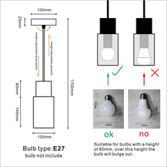 : Retro viseča svetilka za žarnico E27