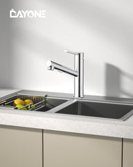 Kuhinjska pipa s potegljivo prho in 2 vrstama curka