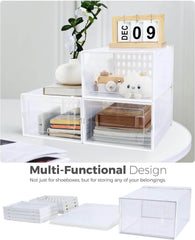 NEWSONA Prozorne zložljive škatle za shranjevanje obutve – komplet 18 kosov