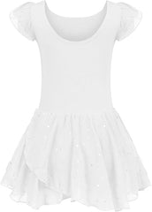 Dekliška Baletna Obleka s Kratkimi Rokavi