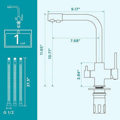 FORIOUS 3-v-1 kuhinjska pipa funkcija filtriranja