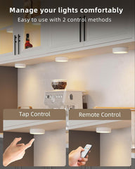 LED Magnetna Luč za Omare s Touch Control in Daljinskim Upravljanjem - 6 kosov