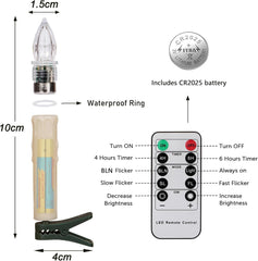 LED brezžične božične sveče s časovnikom - 20 kosov