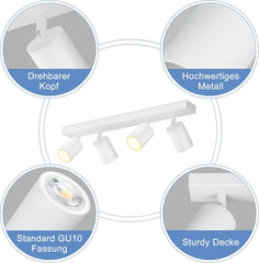 LED stropna svetilka s 4 vrtljivimi reflektorji