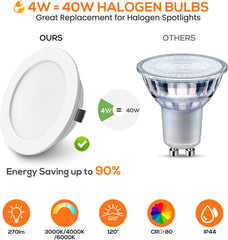 LED vgradna svetilka 12 V s tremi barvnimi temperaturami- 6 kosov