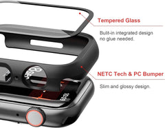 Dvojni Set Ovitkov s Kaljenim Steklom za Apple Watch Series 9/8/7 45 mm