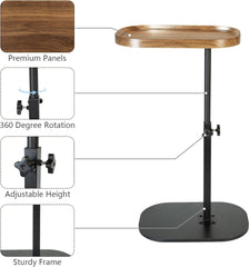 XUDREZ nastavljiva 360° vrtljiva stranska mizica s kovinskim okvirjem