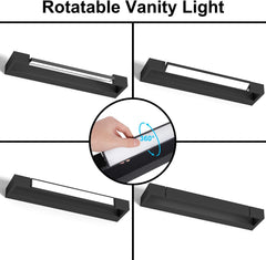 LED črna kopalniška svetilka za ogledalo 61 cm