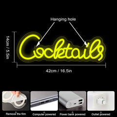 Cocktails Neon Napis