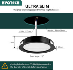 Vgradna LED svetilka za pohištvo z nastavljivo barvno temperaturo (- črna