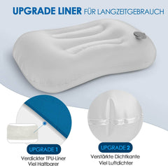 Napihljiv Potovalni Vzglavnik z Odstranljivo Prevleko