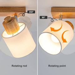 DOUGHELEC lesena stropna svetilka s 3 reflektorji