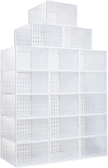 NEWSONA Prozorne zložljive škatle za shranjevanje obutve – komplet 18 kosov