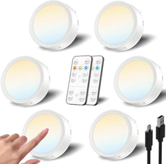 LED Magnetna Luč za Omare s Touch Control in Daljinskim Upravljanjem - 6 kosov