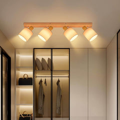 Stropni Lestenec z Lesenim Okvirjem za 4 žarnice