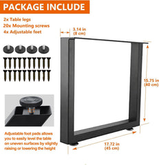 HOMTONE komplet 2 kovinskih nog za mizo - 40 x45 cm