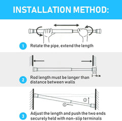 Večnamenska Nastavljiva Palica za Omare, Zavese, Hladilnik - 53-84 cm.