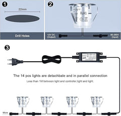 RGB LED vgradne talne svetilke 10x IP67