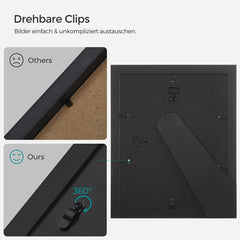 Komplet 10 črnih okvirjev za slike različnih dimenzij