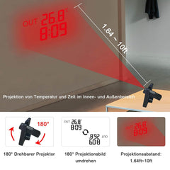 KETOTEK digitalna radijska budilka z brezžično vremensko postajo, higrometrom in termometrom