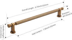 Komplet 9 kuhinjskih ročajev v staranem medeninem videzu