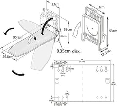 YBAYMY stenska zložljiva likalna deska z ognjeodporno prevleko
