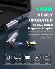 140W USB C Magnetni Adapter za Hitro Polnjenje (Komplet 2 Kosa)