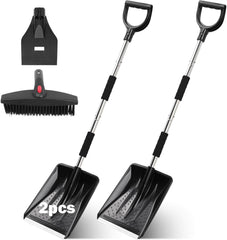 QTREE komplet snežnih lopat z 2 nastavkoma, 360° vrtljivo ščetko in strgalom