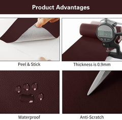 Samolepilna PU Usnjena Folija za Popravilo Pohištva in Oblazinjenje - 60x300 cm