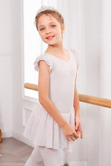 Dekliška Baletna Obleka s Kratkimi Rokavi