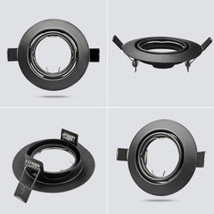 Komplet 10 vgradnih okvirjev za reflektorje GU10, črni 90mm