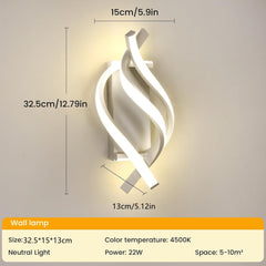 COMELY spiralna LED stenska svetilka - 4500 K