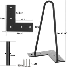 Komplet 4 kovinskih nog za mizo, 30 cm