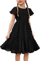 Dekliška Obleka s Kratkimi Rokavi